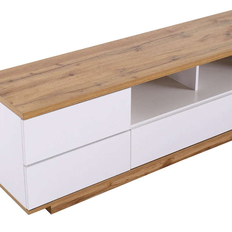 Adley 80-Inch Modern TV Stand with Concealed Storage by GDFStudio