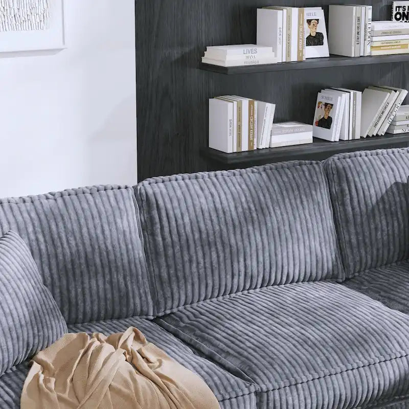 Christopher Knight Home - Jackson Oversized L-Shaped Corduroy Corner Couch with Armrest Storage