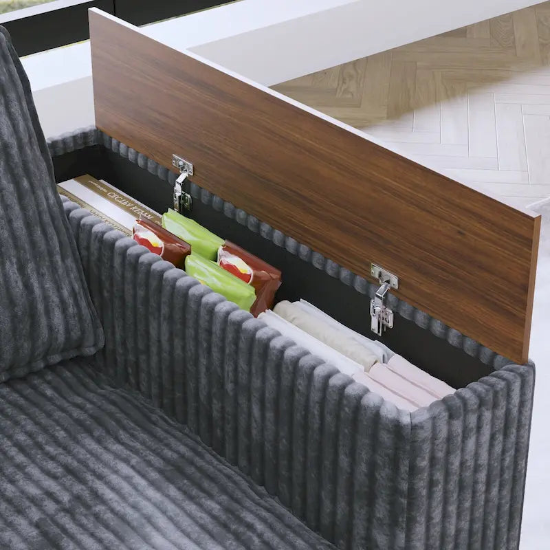 Christopher Knight Home - Jackson Oversized L-Shaped Corduroy Corner Couch with Armrest Storage