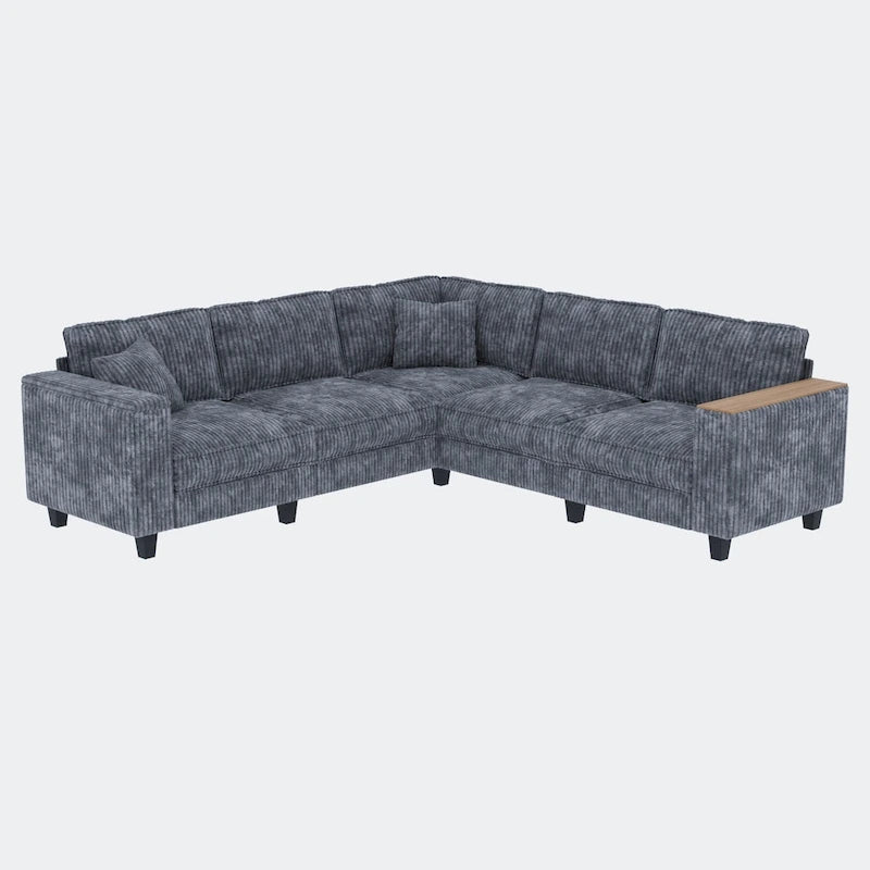 Christopher Knight Home - Jackson Oversized L-Shaped Corduroy Corner Couch with Armrest Storage