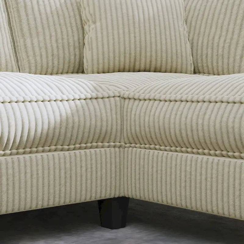 Christopher Knight Home - Jackson Oversized L-Shaped Corduroy Corner Couch with Armrest Storage