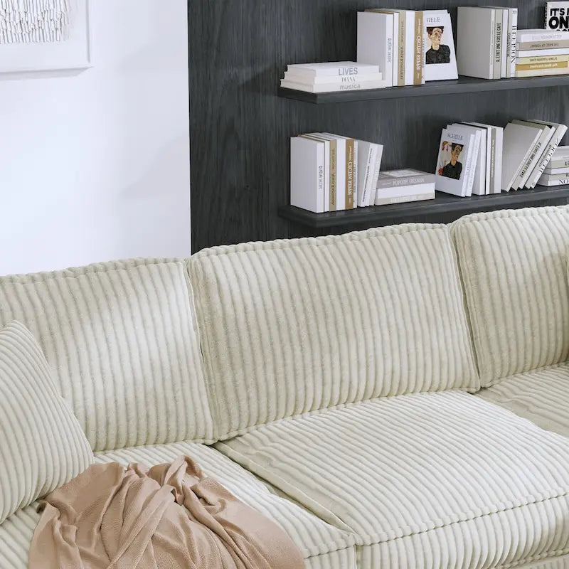 Christopher Knight Home - Jackson Oversized L-Shaped Corduroy Corner Couch with Armrest Storage
