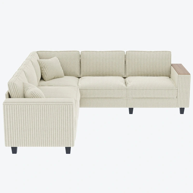 Christopher Knight Home - Jackson Oversized L-Shaped Corduroy Corner Couch with Armrest Storage