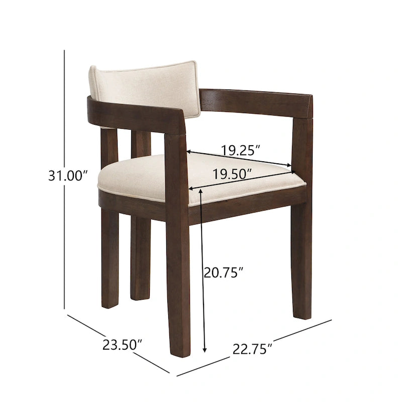 Conrad Sophisticated Modern Dining Chair With Armrest by Christopher Knight Home