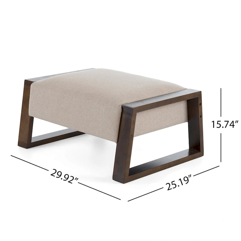 Christopher Knight Home - Harper Modern Beige Upholstered Ottoman for Compact Versatility