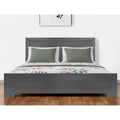 HomeRoots Gray Inlaid Panels Wood Queen Bed Frame