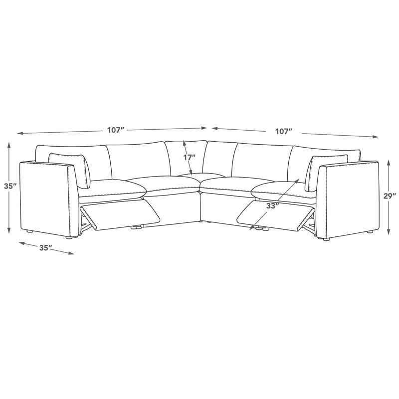 Cypress 107 W Power Reclining Sectional Sofa Couch