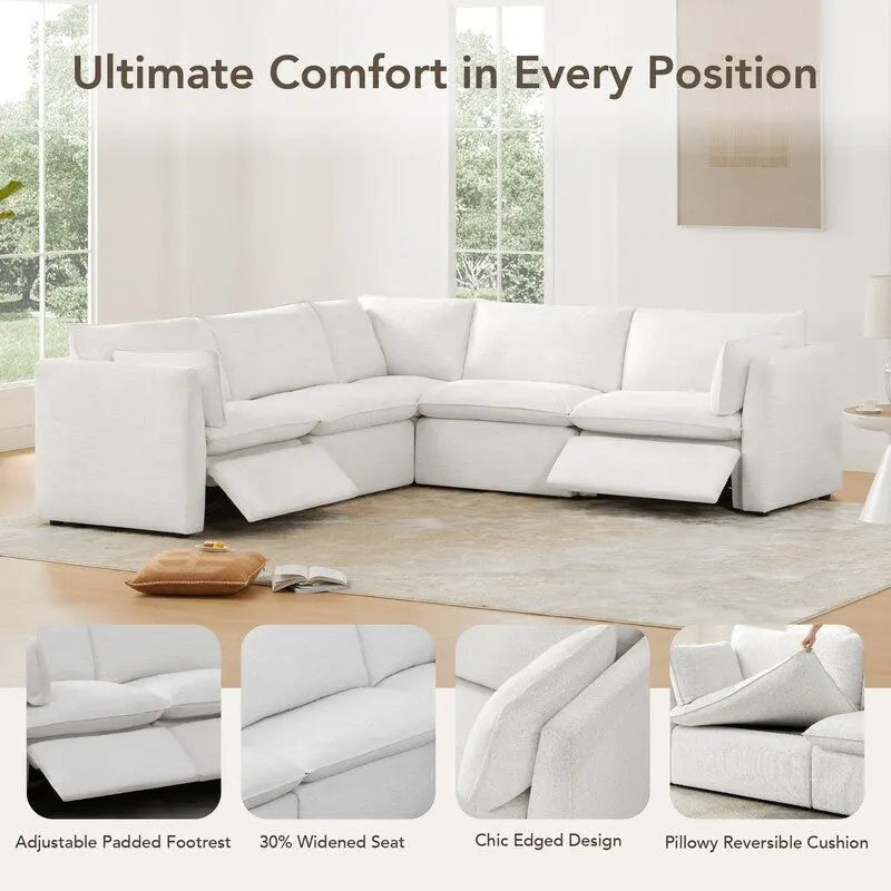 Cypress 107 W Power Reclining Sectional Sofa Couch