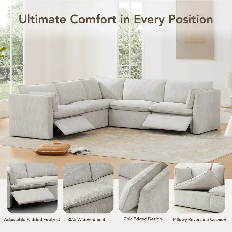 Cypress 107 W Power Reclining Sectional Sofa Couch