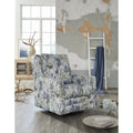 Signature Design by Ashley Dustinford Gray/Green Swivel Glider Accent Chair - 30  W x 39  D x 41  H