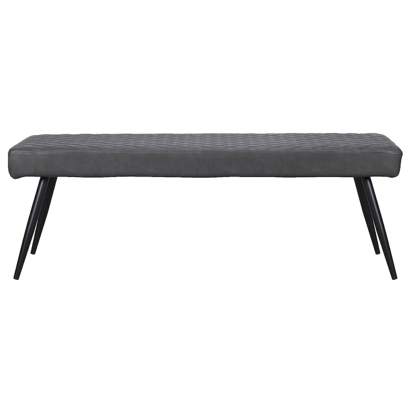 HomeRoots 54 Dark Gray and Black Faux Leather Upholstered Dining Bench - 53.54' X '18.7' X '16.54