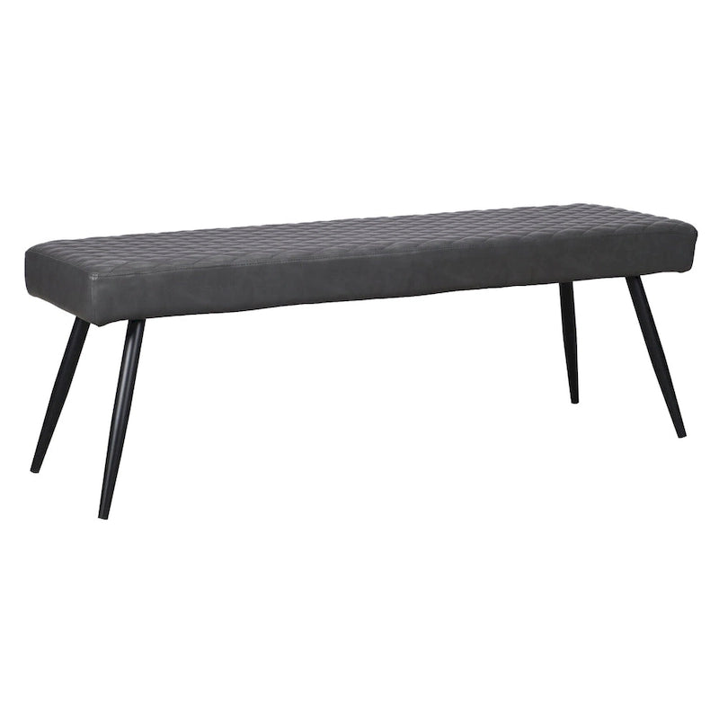 HomeRoots 54 Dark Gray and Black Faux Leather Upholstered Dining Bench - 53.54' X '18.7' X '16.54