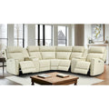 Genuine Leather Power Recliner Sectional Sofa with Ajustable Headrest, USB&USB-C Port