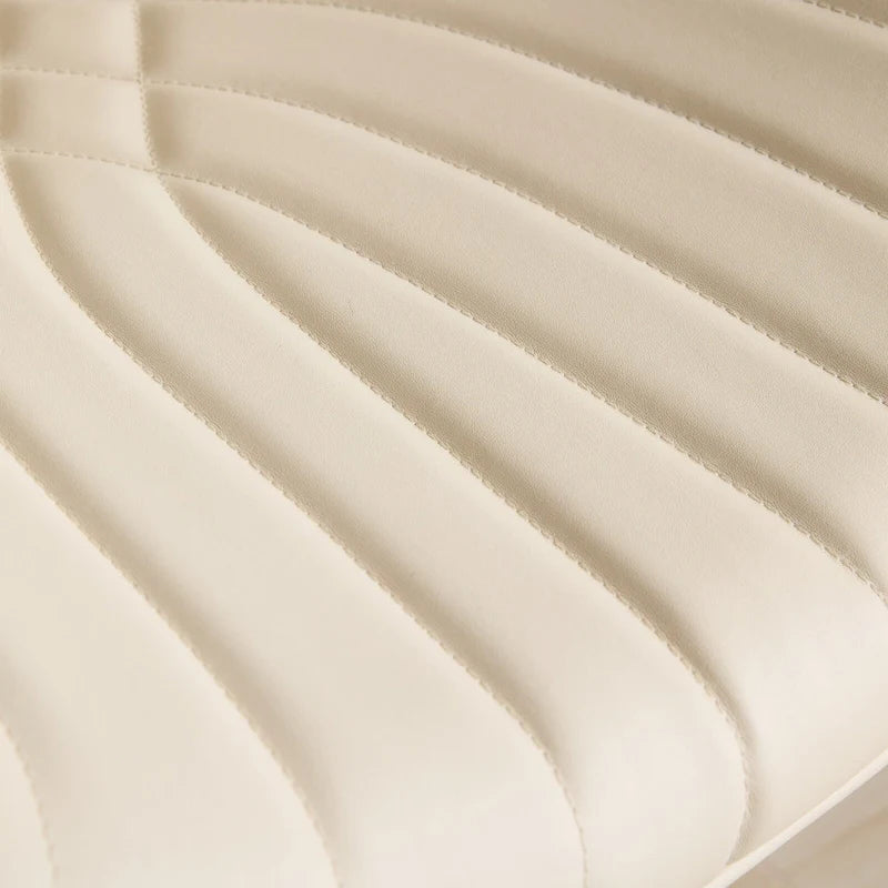 Modern Set of 2 Swivel Bar Stools with Leather Backrest Cushioned Seat Chrome-Plated Base Adjustable Height, for Kitchen Island