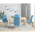 Wooden Dining Table and Chairs Set Simple Dining Table and Chair Sets with Tufted Upholstered Chairs and Turned Leg for Kitchen