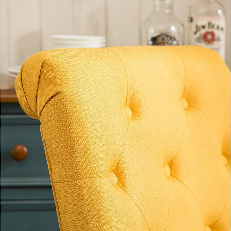 Wooden Dining Table and Chairs Set Simple Dining Table and Chair Sets with Tufted Upholstered Chairs and Turned Leg for Kitchen