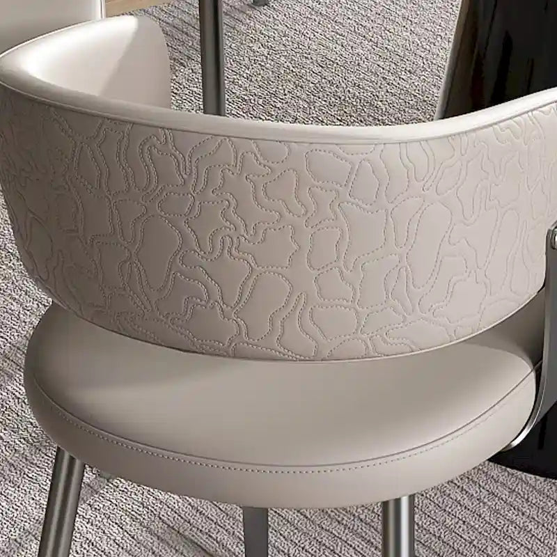 Dining Chairs Set of 2, PU Leather Kitchen Chairs with Metal Legs -Ergonomic Armrests, Comfortable Sponge Cushion, Sturdy Frame