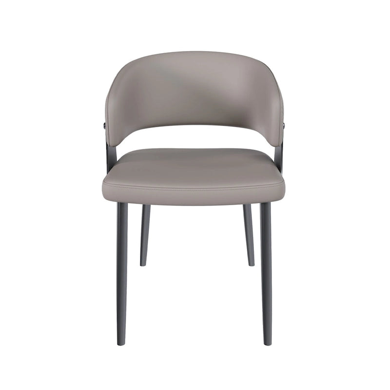 Dining Chairs Set of 2, PU Leather Kitchen Chairs with Metal Legs -Ergonomic Armrests, Comfortable Sponge Cushion, Sturdy Frame