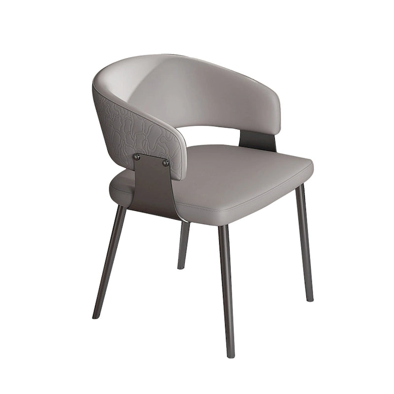 Dining Chairs Set of 2, PU Leather Kitchen Chairs with Metal Legs -Ergonomic Armrests, Comfortable Sponge Cushion, Sturdy Frame