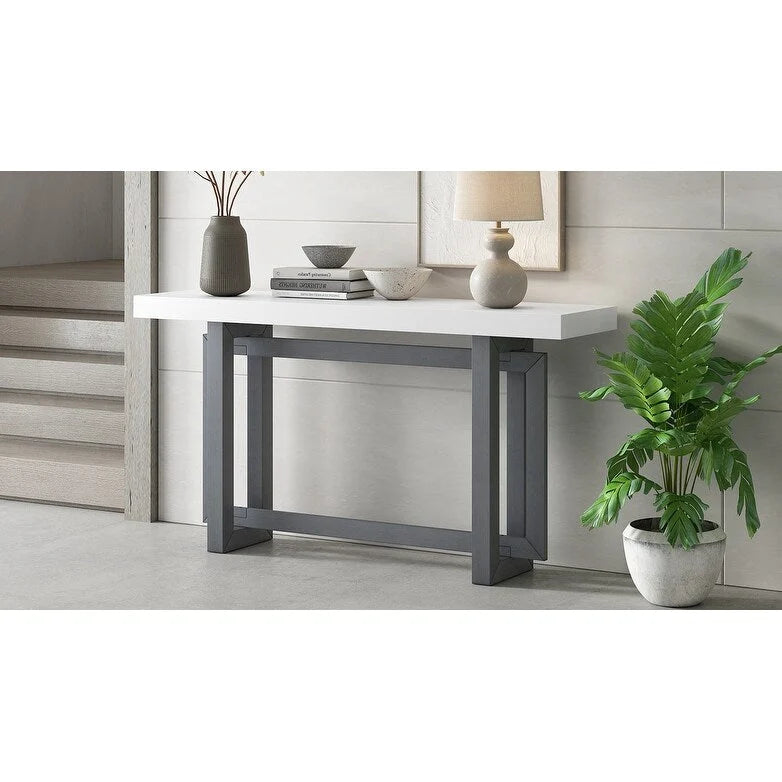 Contemporary Console Table with Wood Top, Extra Long Entryway Table for Entryway, Hallway, Living Room, Foyer, Corridor
