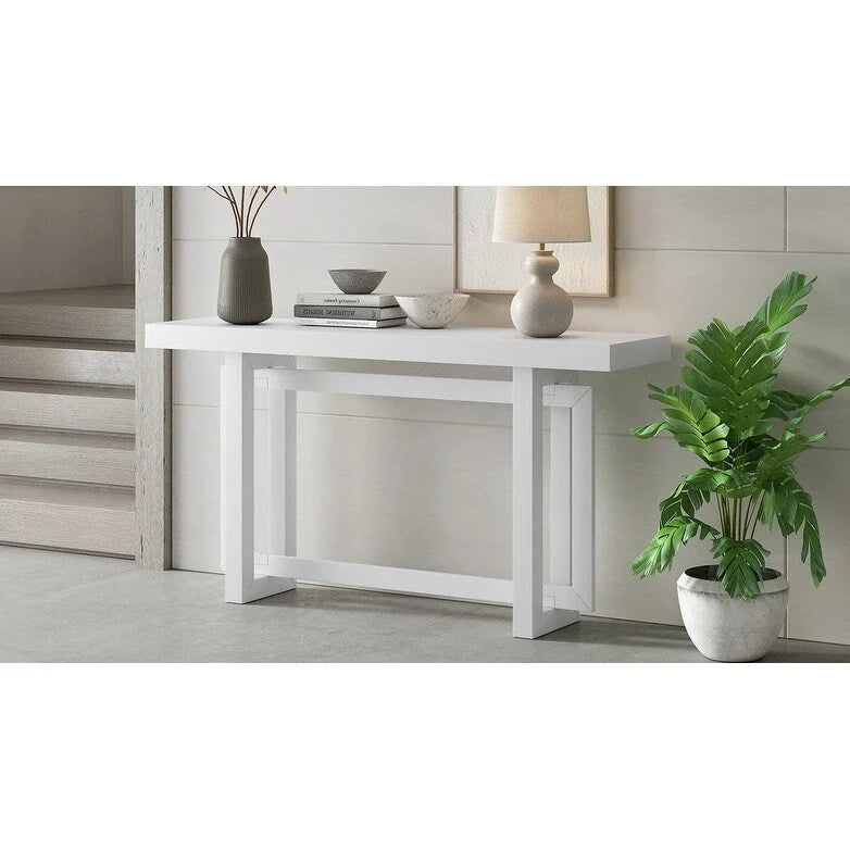 Contemporary Console Table with Wood Top, Extra Long Entryway Table for Entryway, Hallway, Living Room, Foyer, Corridor