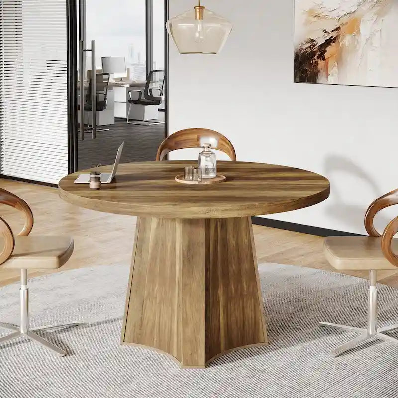 Round Conference Table for 4-6 People, 47-Inch Meeting Table