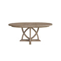 54  Round Expandable Table W/ 4 Chairs and Cement Top Server 6PC