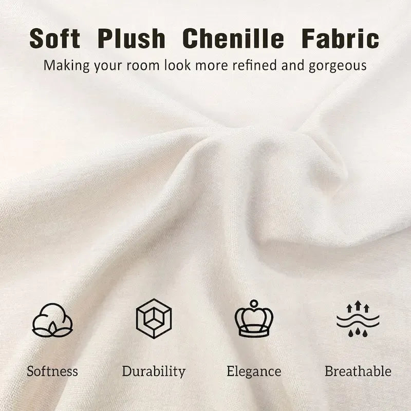 King Size Chenille Upholstered Platform Bed Shell-Shape Design Beds