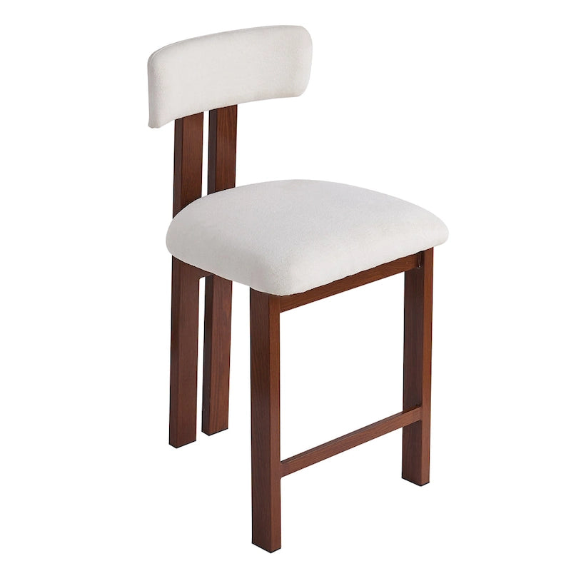 Roomfitters 26.5  Round Upholstered Counter Stools, Set of 2 Low Back Bar Chairs with Black Metal Frame