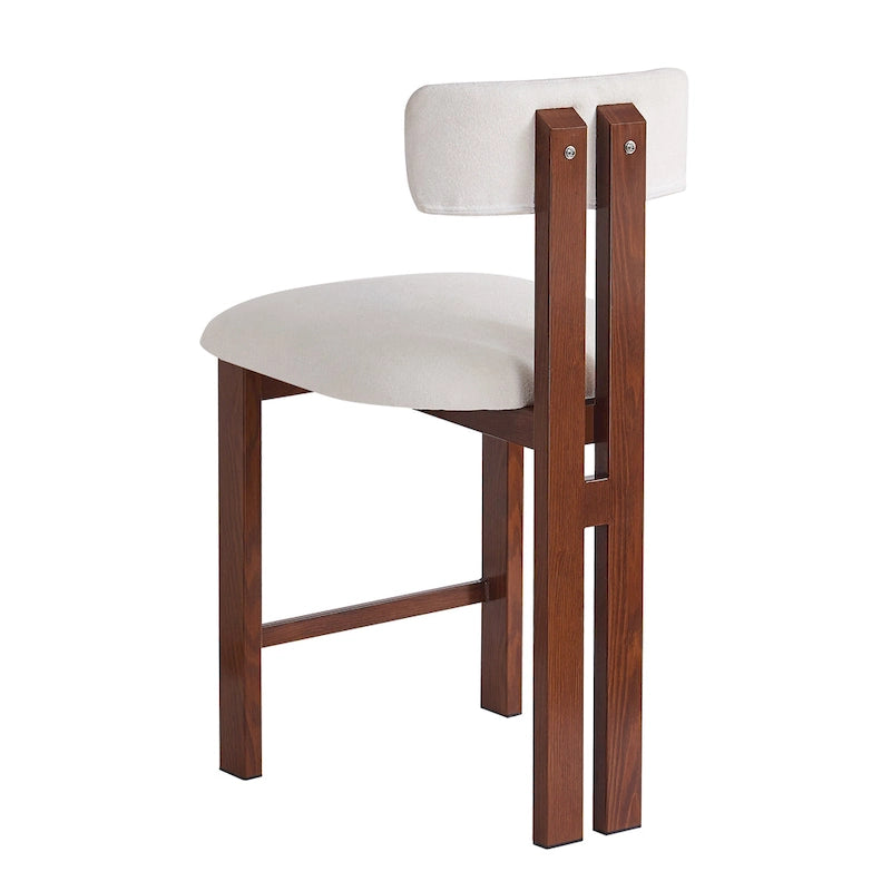 Roomfitters 26.5  Round Upholstered Counter Stools, Set of 2 Low Back Bar Chairs with Black Metal Frame