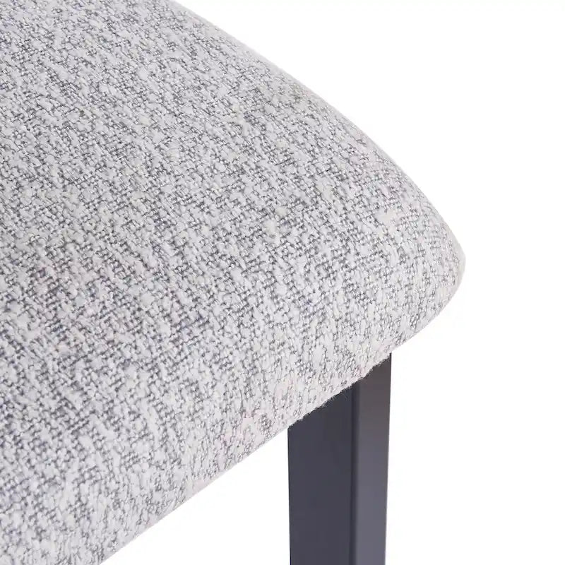 Roomfitters 26.5  Round Upholstered Counter Stools, Set of 2 Low Back Bar Chairs with Black Metal Frame