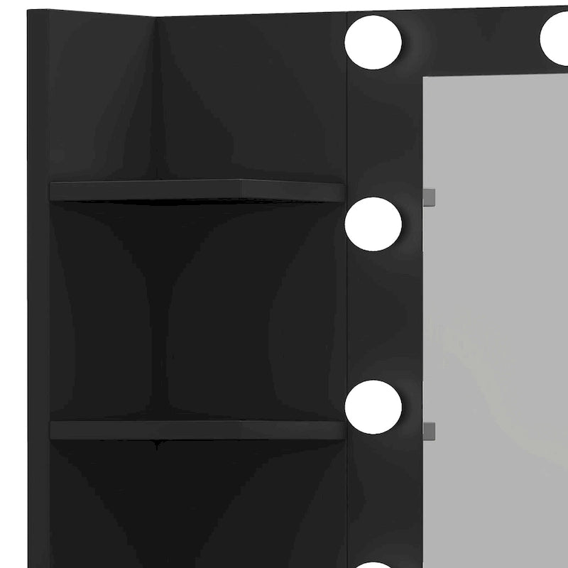 Moasis 39.5 W Bedroom Makeup Vanity Desk with Mirror and Power Outlets&Hairdryer Holder