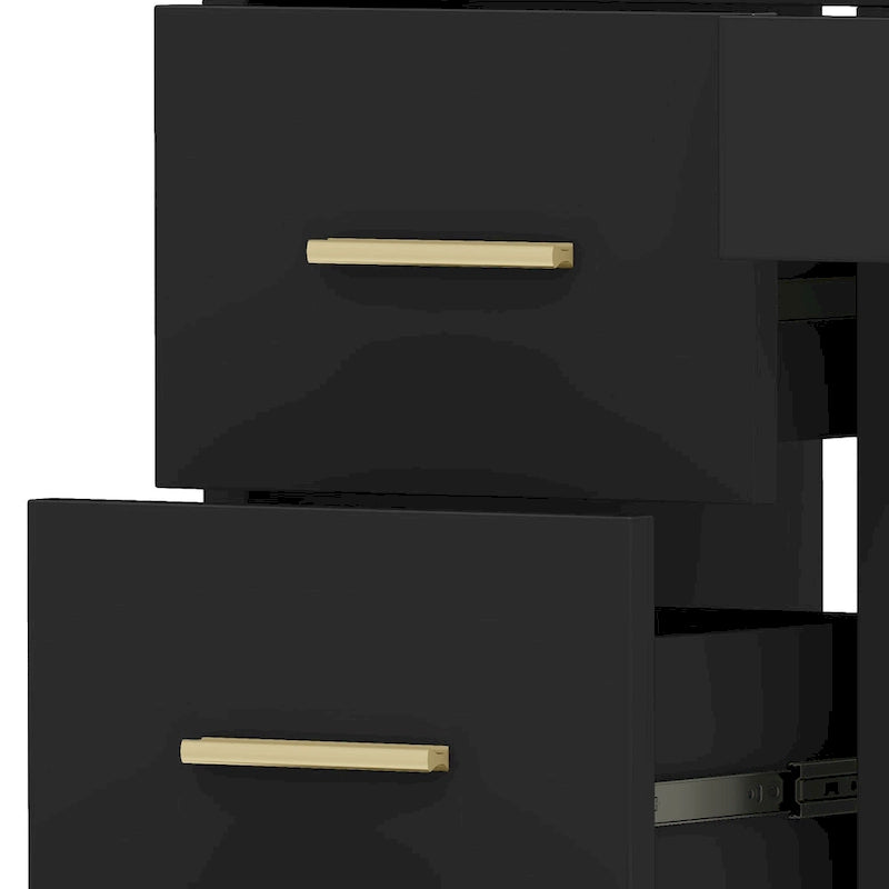 Moasis 39.5 W Bedroom Makeup Vanity Desk with Mirror and Power Outlets&Hairdryer Holder