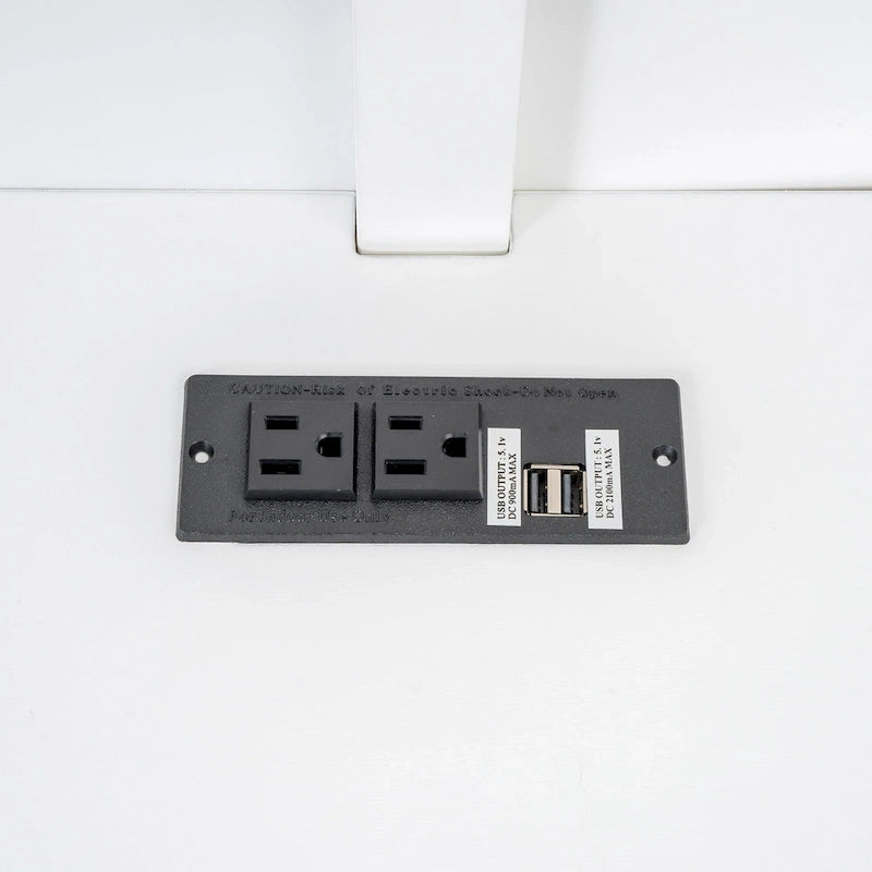 Full Daybed with Shelves, USB Charging, LED Lights & Twin Trundle