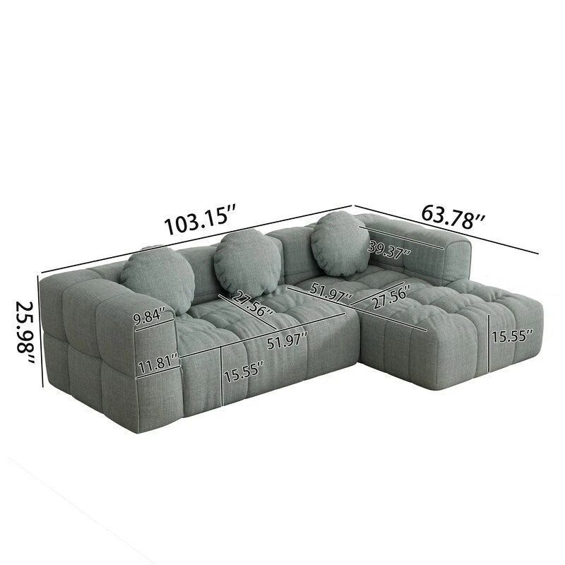 103  L-Shaped Modular Sofa, Free Combination (Left and Right Facing)