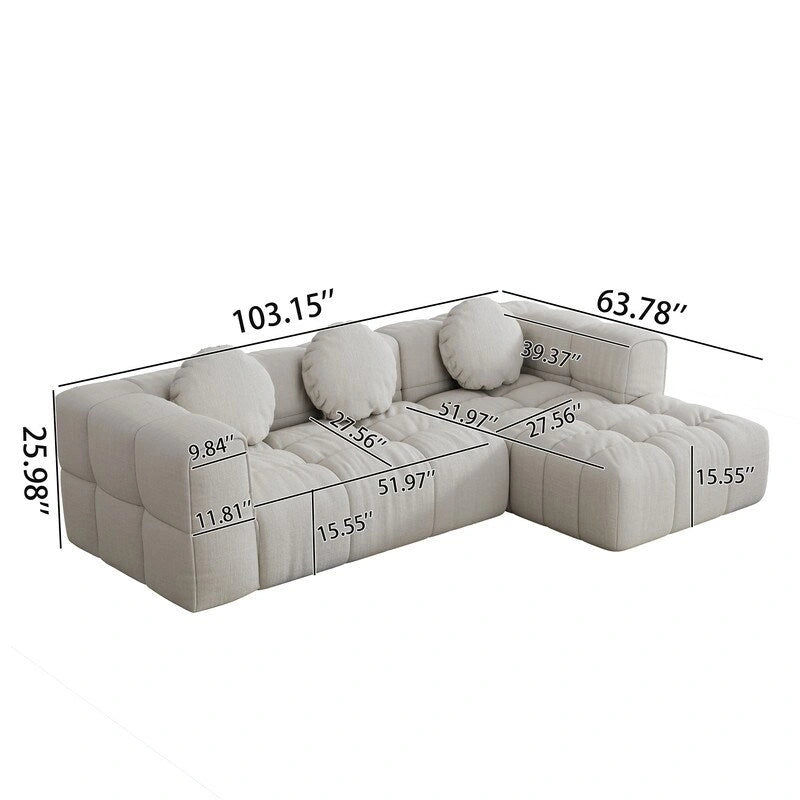 103  L-Shaped Modular Sofa, Free Combination (Left and Right Facing)