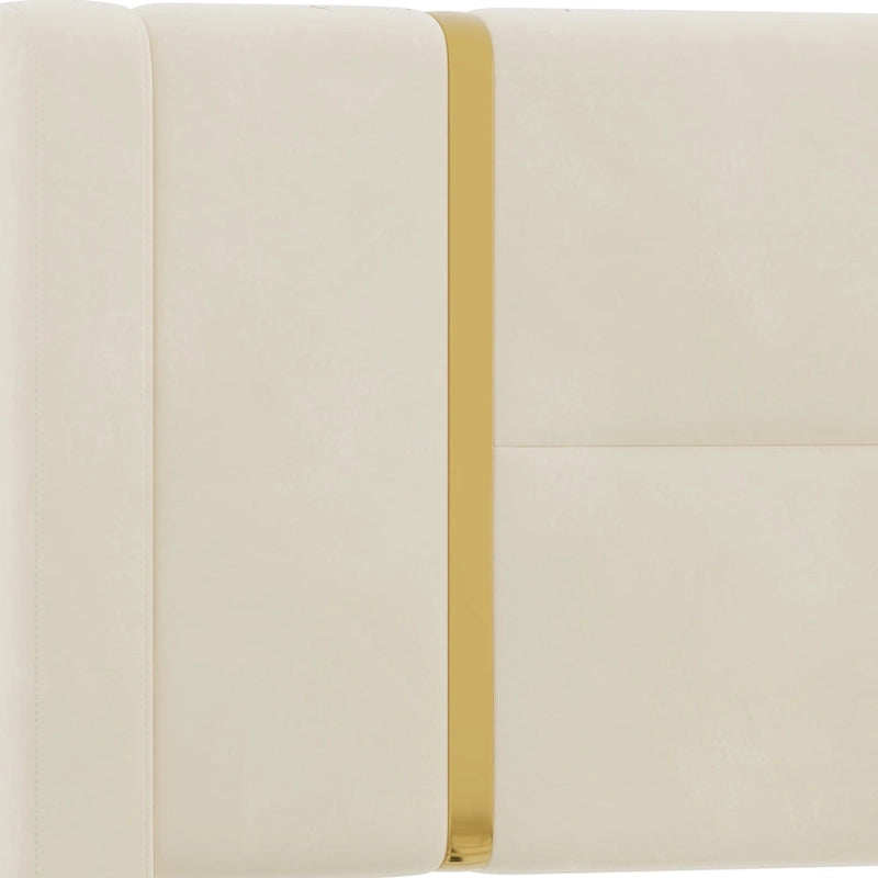 Queen Velvet Platform Bed with 2 Drawers, USB Port & Night Light