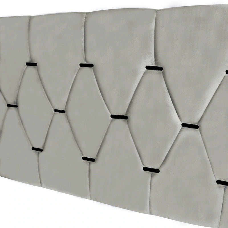 Queen Size Platform Bed with Gold Tufted Headboard, Trundle & Storage (600lb Capacity)