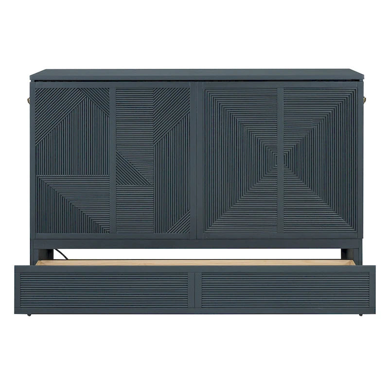 Murphy Bed with Large Drawer, USB Ports and Outlets