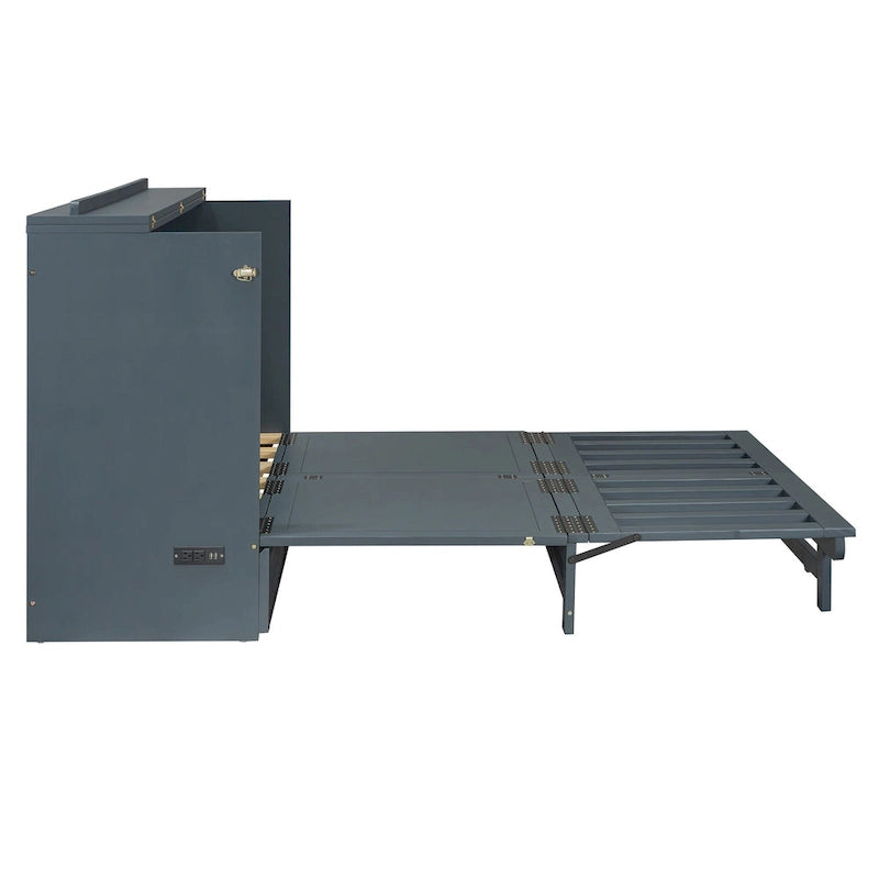 Murphy Bed with Large Drawer, USB Ports and Outlets