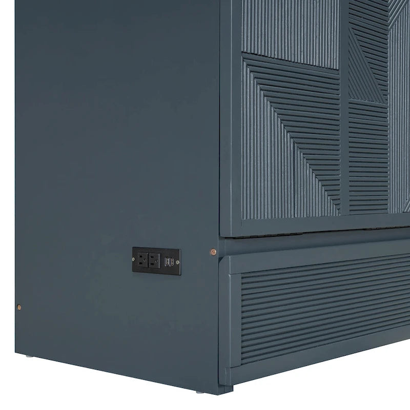 Murphy Bed with Large Drawer, USB Ports and Outlets