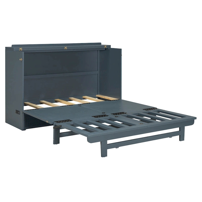 Murphy Bed with Large Drawer, USB Ports and Outlets