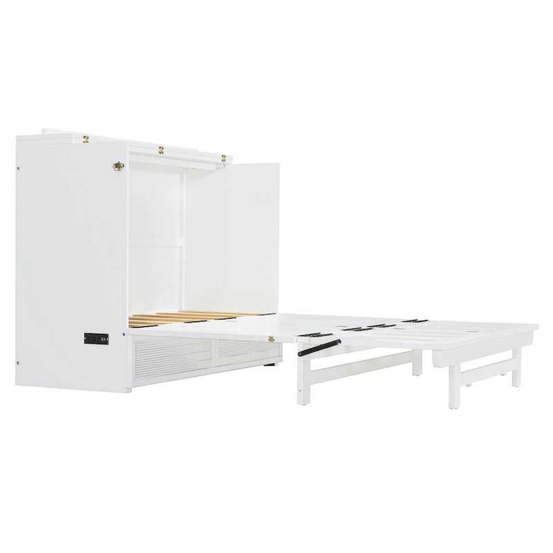 Murphy Bed with Large Drawer, USB Ports and Outlets