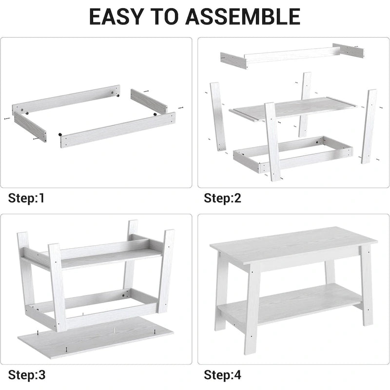 Rustic Small Coffee Table for Living Room, kItchen - N/A