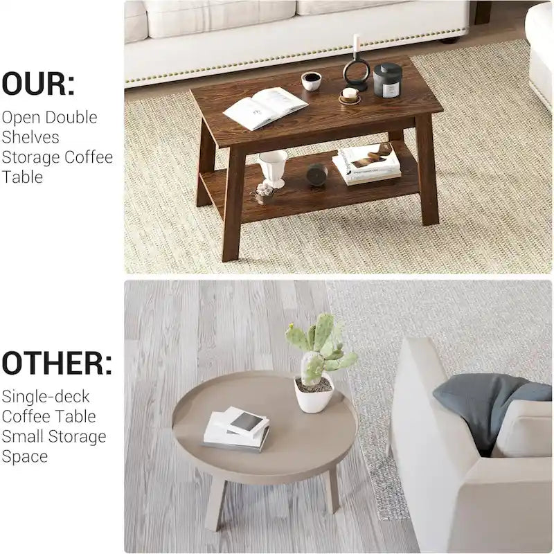 Rustic Small Coffee Table for Living Room, kItchen - N/A