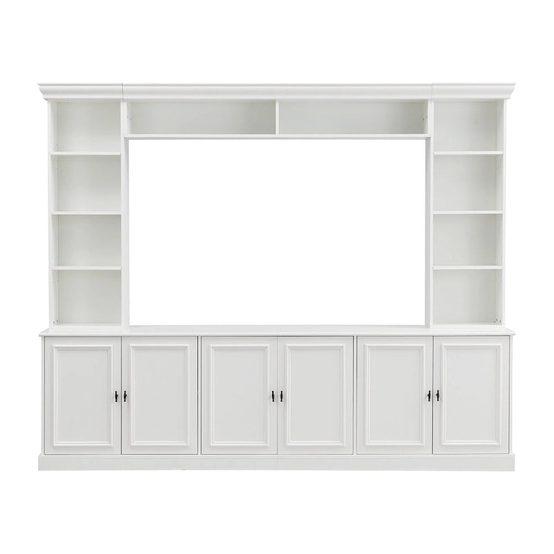 4-Piece Entertainment Center Wall Unit Set with Bridge for TVs Up to 70 , TV Stand W/Adjustable Shelves, Large Media Console