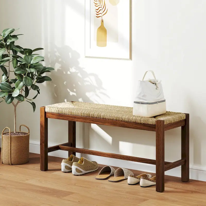 Costway 40  Long Wood Bench Indoor Dining Entryway End of Bed Bench - See Details