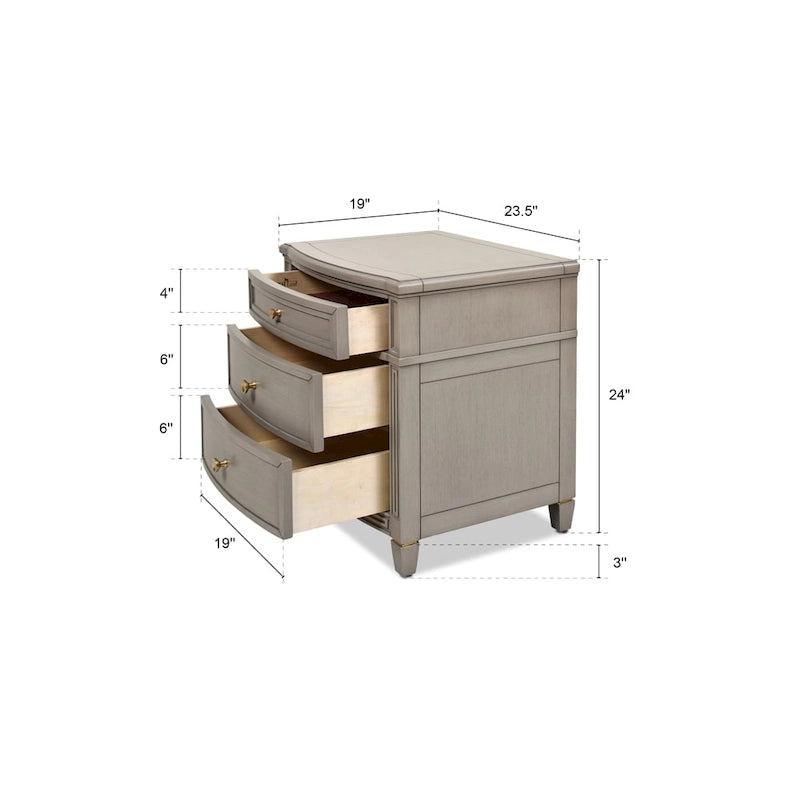 Dauphin 23.5  3-Drawer Storage End Table