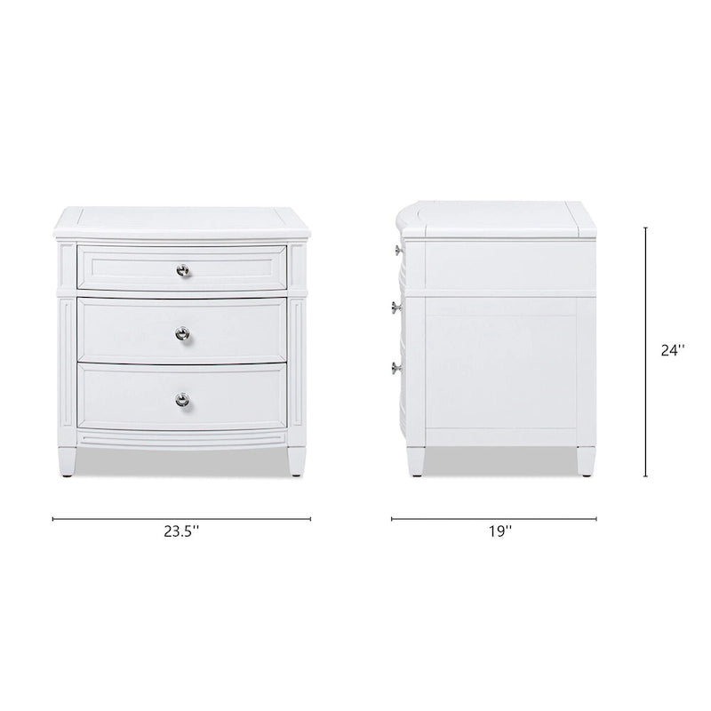 Dauphin 23.5  3-Drawer Storage End Table