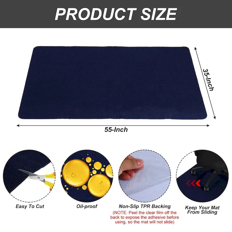 55 Inches x 35 Inches Office Chair Mat for Hardwood Floors